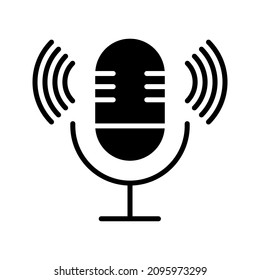 Microphone vector icon, Web design icon. Voice vector icon, Record. Microphone, recording Studio Symbol color editabel 