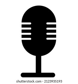 Microphone vector icon, web design icon. Voice recording icon. Microphone - recording studio. Retro microphone icon. Vector illustration