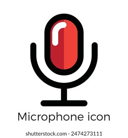 Microphone vector icon, Web design icon. Voice vector icon, Record. Microphone - recording Studio Symbol. Eps10 vector illustration