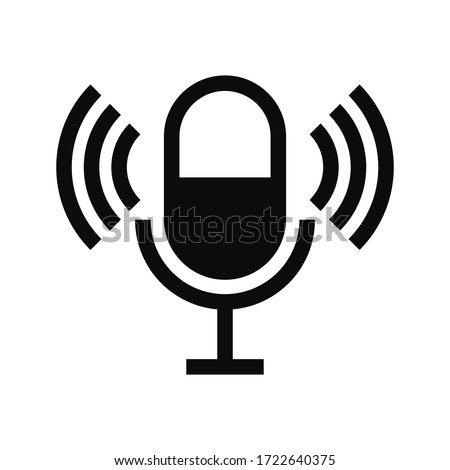 Microphone vector icon, Web design icon. Voice vector icon, Record. Microphone, recording Studio Symbol.vector illustration on blak background. eps 10