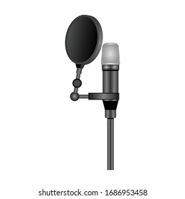 Microphone vector icon.Realistic vector icon isolated on white background microphone.