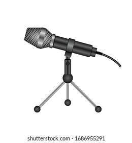 Icono vector de micrófono.Icono vector realista aislado en el micrófono de fondo blanco.