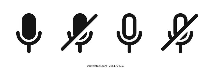 Microphone vector icons. Vector microphone collection. EPS 10