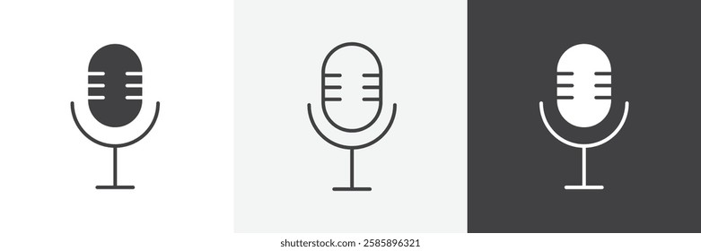 Microphone vector icons collection graphic designs for ui designs