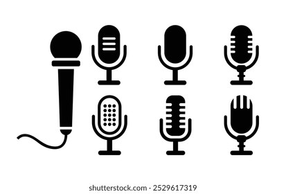 Microphone vector icons set. Microphone icon