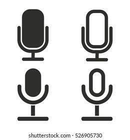 Microphone vector icons set. Illustration isolated for graphic and web design.