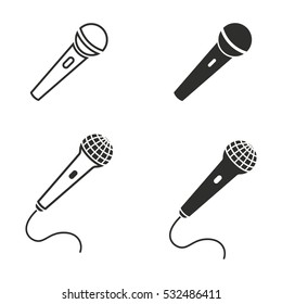 Microphone vector icons set. Illustration isolated for graphic and web design.