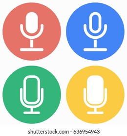 Microphone vector icons set. Illustration isolated for graphic and web design.