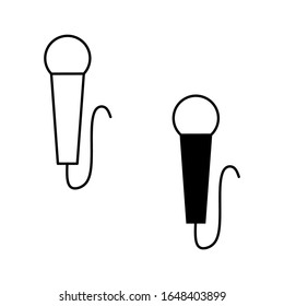 Iconos vectoriales de micrófono aislados a la moda en estilo plano