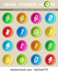 microphone vector icons for user interface design