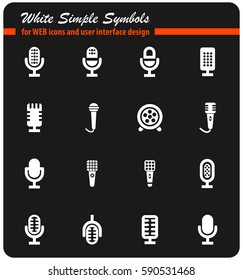 microphone vector icons for user interface design