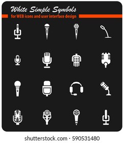 microphone vector icons for user interface design