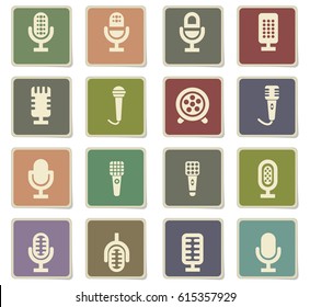 microphone vector icons for user interface design