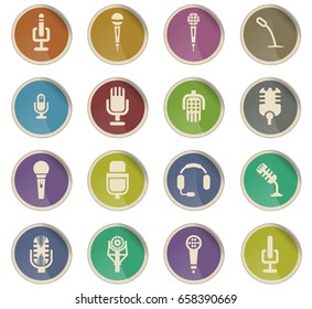 microphone vector icons for user interface design