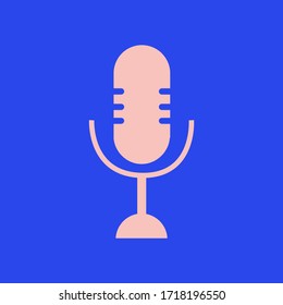 Microphone vector illustration in colorful, modern, flat style 