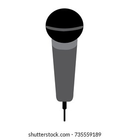 Microphone vector illustration. Doodle style. Design icon, print, logo, symbol, decor, textile, paper.