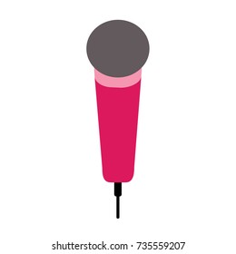 Microphone vector illustration. Doodle style. Design icon, print, logo, symbol, decor, textile, paper.