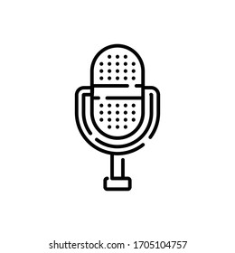 Microphone vector illustration. Technology & Smart Working symbol line icon. 