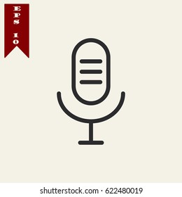 Microphone vector line icon
