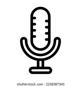 Microphone Vector Line Icon Design
