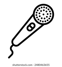 Microphone Vector Line Icon Design