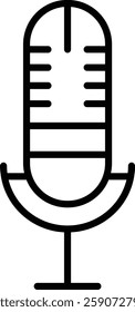 Microphone Vector Line Icon Design