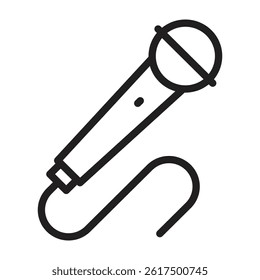 Microphone Vector Line Icon Design