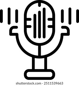 Microphone Vector Line Icon Element