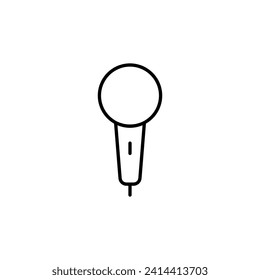 Señal de la línea del vector del micrófono. Adecuado para libros, tiendas, tiendas. Actrazo editable con un estilo de contorno minimalista. Símbolo de diseño 