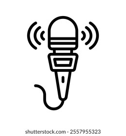 microphone Vector Lineal Icon on white background.