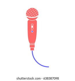 Microphone vector in live video streaming equipment concept.