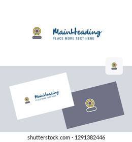 Microphone vector logotype with business card template. Elegant corporate identity. - Vector