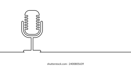 Microphone. Vector mikes line pattern. Podcast, voice icon. Record. Microphone recording, studio symbol. Retro microphone logo. Wireless microphone. Music mic sign. flat design. Karaoke