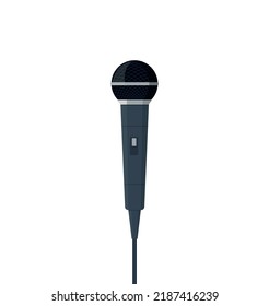 Microphone vector. News illustration. News on television and radio. Interview.Microphone for karaoke eps 10
