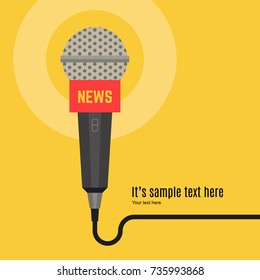 Microphone vector. News illustration. News on TV and radio. Interview.