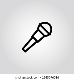 Microphone vector outeline icon. Volume boost, sound record sign.