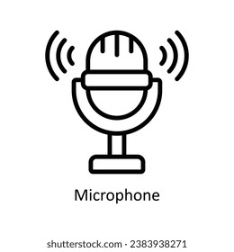 Microphone vector  outline Design illustration. Symbol on White background EPS 10 File
