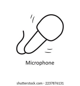 Microphone vector outline Icon Design illustration. Party and Celebrate Symbol on White background EPS 10 File