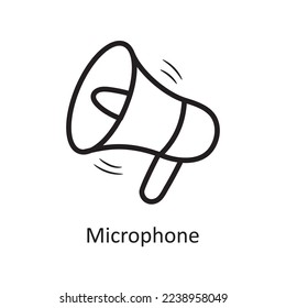 Microphone vector outline Icon Design illustration. Entertainment Symbol on White background EPS 10 File