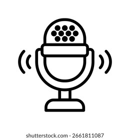Microphone Vector Outline Icon. EPS 10 File