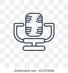 Microphone vector outline icon isolated on transparent background, high quality linear Microphone transparency concept can be used web and mobile