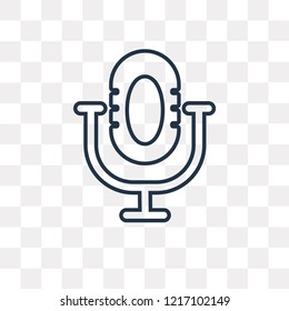 Microphone vector outline icon isolated on transparent background, high quality linear Microphone transparency concept can be used web and mobile