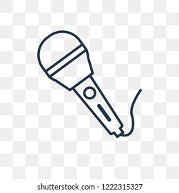 Microphone vector outline icon isolated on transparent background, high quality linear Microphone transparency concept can be used web and mobile