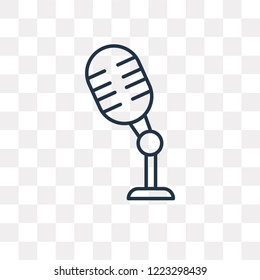 Microphone vector outline icon isolated on transparent background, high quality linear Microphone transparency concept can be used web and mobile