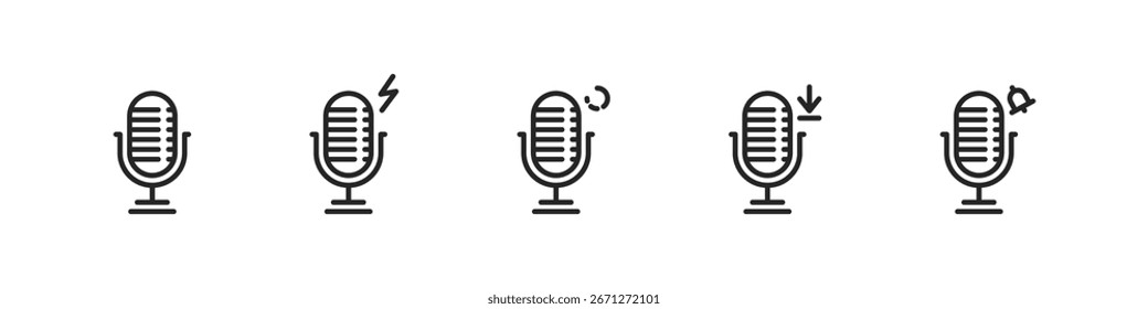 Conjunto de iconos de Vector de micrófono