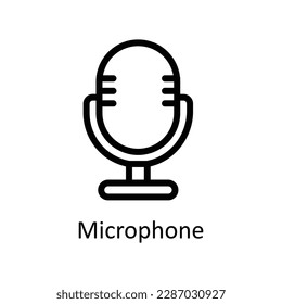 Vector de micrófono   iconos de esquema. Material gráfico simple
