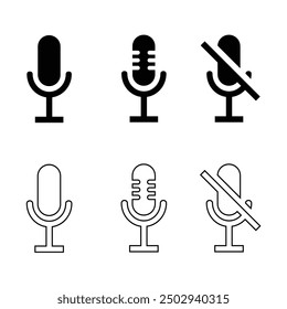 Microphone vector set white background isolated a high, A microphone with musical notes on white background.