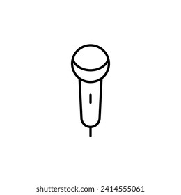 Microphone Vector Sign. Suitable for books, stores, shops. Editable stroke in minimalistic outline style. Symbol for design 