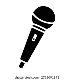 Mikrofon, Vektorgrafik, Silhouette. Old Style Mic Silhouette Symbol für Podcast oder Radio Silhouette Grafik