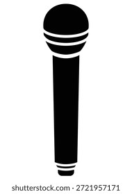 Microphone vector silhouette image for a logo, icon, or stencil. Stage microphone stencil for laser cutting.